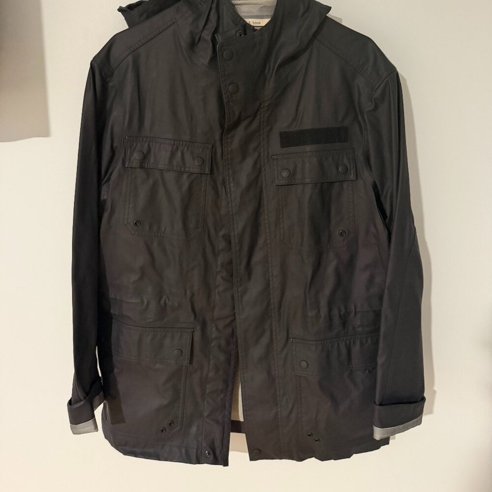 Rag & Bone Long Sleeve Hooded Utility Jacket in Black - Size L